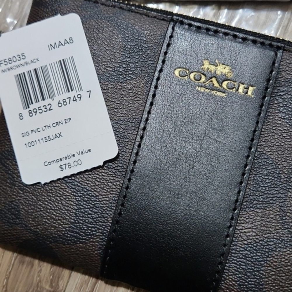 ❤️ COACH Wristlet Corner Zip Coinpurse Wallet Card Holder Lightweight NWT - Picture 6 of 15